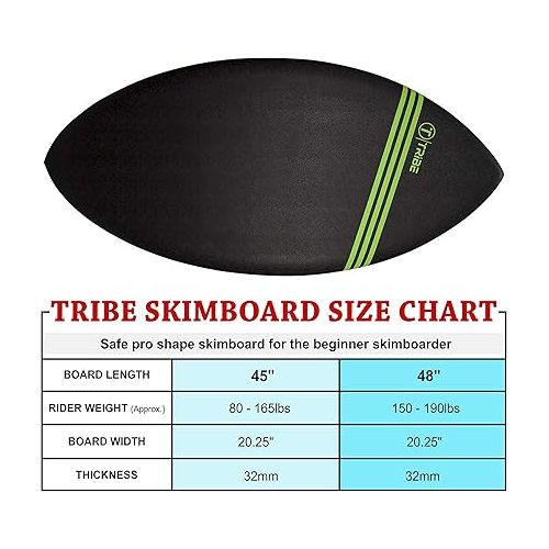  Tribe Boards Soft Foam Skimboard - Kids and Adults Foam Boards | Beach Fun for Beginner to Intermediate skimboarders