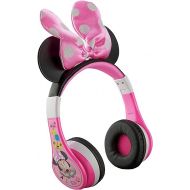 eKids Minnie Mouse Kids Bluetooth Headphones, Wireless with Microphone Includes Aux Cord, Volume Reduced Foldable Headphones for School, Home, or Travel, Pink