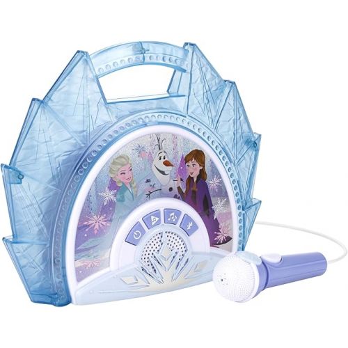  eKids Disney Frozen Karaoke Microphone with Bluetooth Speaker for Fans of Disney Toys, Kids Karaoke Machine with Built in Music