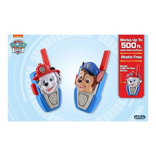  PAW Patrol Walkie Talkies - Set of 2 Kids Walkie Talkies Chase and Marshall - Excellent Walkie Talkies for Toddlers