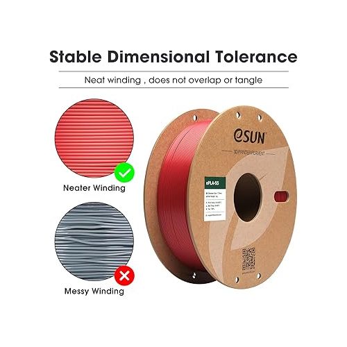  eSUN Fast Printing Speedy PLA Filament 1.75mm, 3D Printer Filament High Speed PLA for Fast Printing, 1KG Spool (2.2 LBS) 3D Printing Filament for High Speed 3D Printers, Fire Engine Red