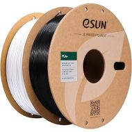 eSUN PLA+ Filament 1.75mm, 3D Printer Filament PLA Plus, Dimensional Accuracy +/- 0.03mm, 1KG per Spool, 2 Spools 3D Printing Filament, Cold White + Black