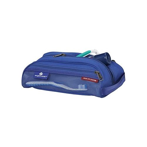  eagle creek Pack-It Quick Trip Travel Toiletry Bag - Durable, Stain- and Water-Resistant with Multiple Pockets, Machine Washable, Blue Sea