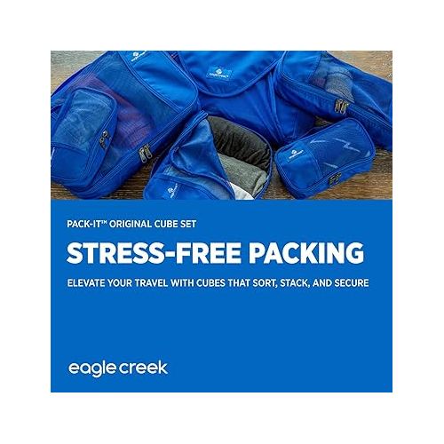  Eagle Creek Pack-It Original Packing Cubes for Travel Set - Durable, Ultra-Lightweight Suitcase Organizer Bags with 2-Way Zippers & Grab Handles