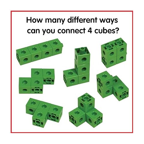  edxeducation Linking Cubes - Set of 100 - Connecting and Counting Snap Blocks for Construction and Early Math - For Preschool and Elementary Aged Kids