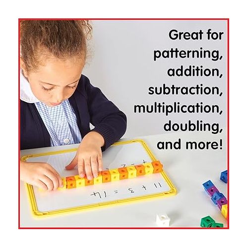  edxeducation Linking Cubes - Set of 100 - Connecting and Counting Snap Blocks for Construction and Early Math - For Preschool and Elementary Aged Kids