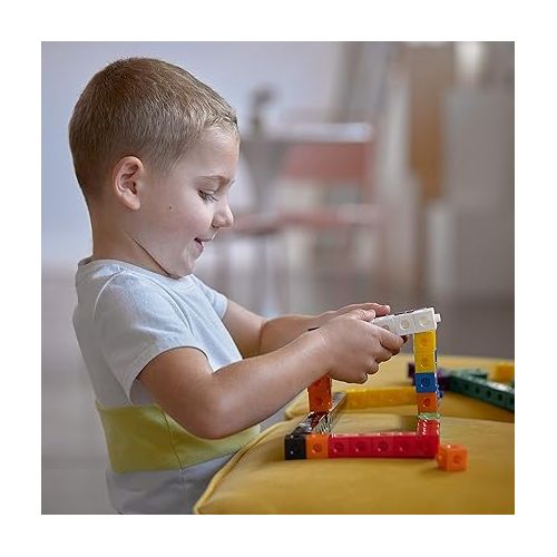  edxeducation Linking Cubes - Set of 100 - Connecting and Counting Snap Blocks for Construction and Early Math - For Preschool and Elementary Aged Kids