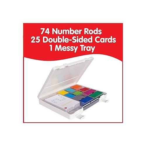  edxeducation Number Rods to Go - Hands-on Math Manipulative for Kids - Includes 231 Number Rods - 50 Double-Sided Activity Cards and Activity Book