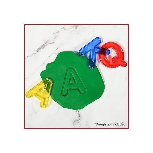  edxeducation Transparent Letters and Numbers - Mini Jar - Colorful, Plastic Letters and Numbers - Light Box Accessory - Sensory Play - Practice Counting and Spelling