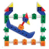 edxeducation-12126 Theme Park Construction Set - Linking Cubes - Educational Counting and Construction Toy - Ferris Wheel, Roller Coaster, Swing Ride and More!