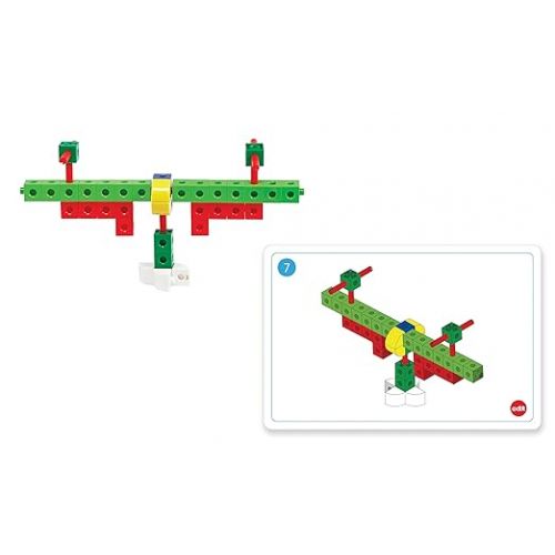  edxeducation-12126 Theme Park Construction Set - Linking Cubes - Educational Counting and Construction Toy - Ferris Wheel, Roller Coaster, Swing Ride and More!