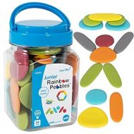 edxeducation - 13229 Rainbow Pebbles - Junior - Earth Colors - Mini Jar - Ages 18M+ - Sorting and Stacking Stones - Early Math Manipulative for Children - First Counting and Construction Toy