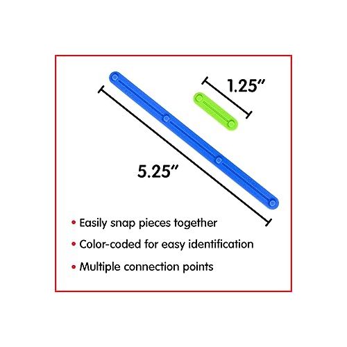  edxeducation - 21359 Junior GeoStix - Mini Jar Set of 160 - Geometric Construction Sticks - Build 2D Shapes and Pictures - Math Manipulative for Kids - Ages 3+