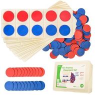 edxeducation Ten Frame Classroom Set - Math Manipulatives for Kids - 16 Plastic Ten Frames - 160 Counters - Classroom Math Supplies