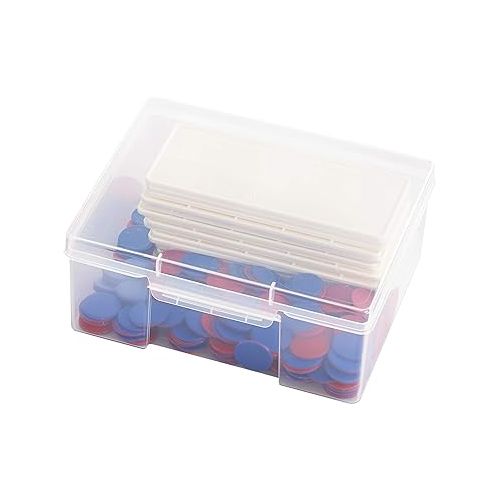  edxeducation Ten Frame Classroom Set - Math Manipulatives for Kids - 16 Plastic Ten Frames - 160 Counters - Classroom Math Supplies