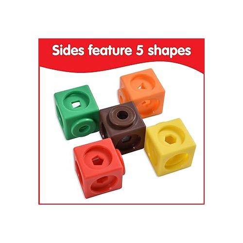  edxeducation Math Cubes - Set of 100 - Math Manipulatives - Classroom Learning Supplies, Homeschool Supplies, Preschool Learning, Counting Toys, Linking Cubes, Math Linking Cubes