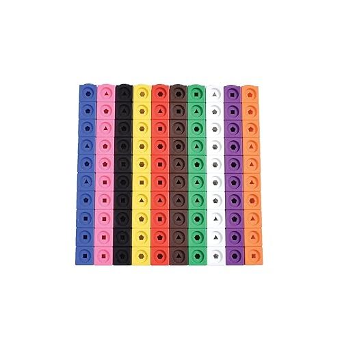  edxeducation Math Cubes - Set of 100 - Math Manipulatives - Classroom Learning Supplies, Homeschool Supplies, Preschool Learning, Counting Toys, Linking Cubes, Math Linking Cubes