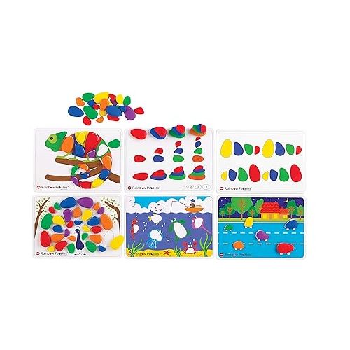  Activity Set - Sorting and Stacking Stones - Early Math Activity - 48 Pebbles and Fill-In Activity Cards