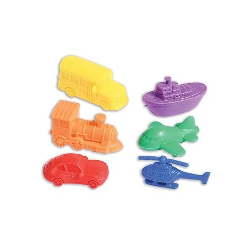  edxeducation Transport Counters - Set of 72 - Learn Counting, Colors, Sorting and Sequencing - Hands-on Math Manipulative for Kids