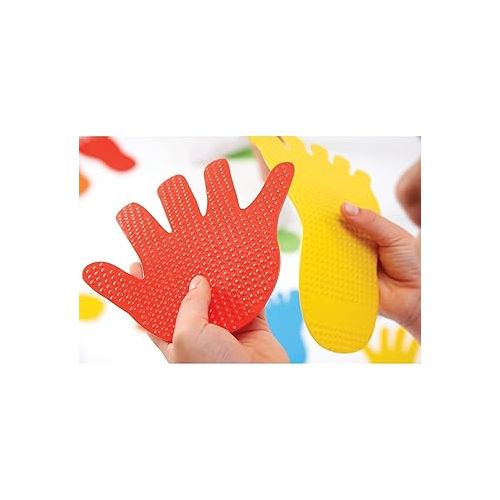  edxeducation-63525 Hand and Foot Mark Set - Includes 2 Large Die for Gameplay - Create Obstacle Courses - Tool for Gross Motor Skills, Occupational Therapy