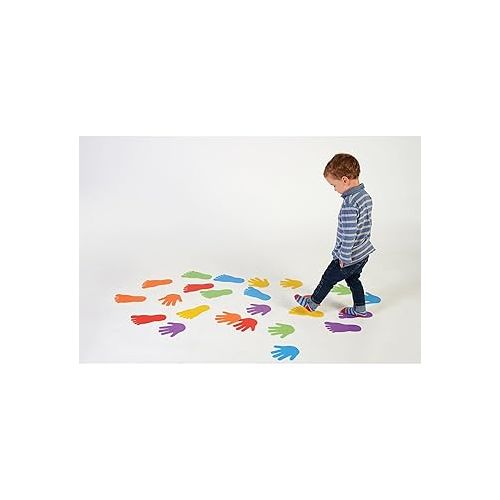  edxeducation-63525 Hand and Foot Mark Set - Includes 2 Large Die for Gameplay - Create Obstacle Courses - Tool for Gross Motor Skills, Occupational Therapy