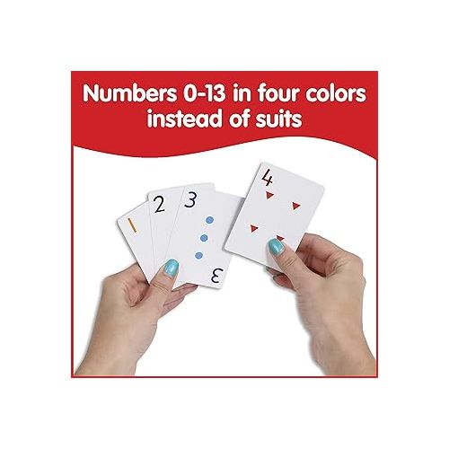  edxeducation School Friendly Playing Cards - In Home Learning Game - Set of 8 Decks - 448 Cards - Multicolored Patterned Cards Numbered 0-13 - Teach Counting and Probability