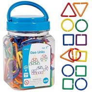 edxeducation Geo Links - Mini Jar - Set of 144 - Linking Shapes - 6 Colors - Practice Shape Recognition, Counting, Sorting and More