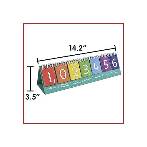  edxeducation Student Place Value Flip Chart - Millions - Double-Sided with Whole Numbers and Decimals - Learn to Count by Ones, Tens, Hundreds, Thousands and Millions