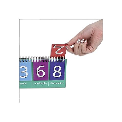  edxeducation Student Place Value Flip Chart - Millions - Double-Sided with Whole Numbers and Decimals - Learn to Count by Ones, Tens, Hundreds, Thousands and Millions