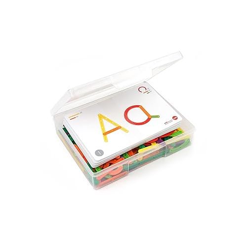  edxeducation-21368 GeoStix Letter Construction Set - Educational Toy - 200 Connecting Sticks - 50 Activities - Build Letters, Animals and More