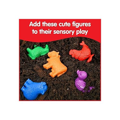  edxeducation - 13204 Farm Animal Counters - Mini Jar Set of 36 - Learn Counting, Colors, Sorting and Sequencing - Math Manipulative for Kids