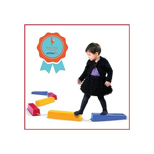  edxeducation Step-a-Logs - Supplies for Physical Play - Indoor and Outdoor - Exercise and Gross Motor Skills - Stackable - Build Coordination