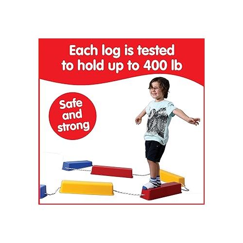  edxeducation Step-a-Logs - Supplies for Physical Play - Indoor and Outdoor - Exercise and Gross Motor Skills - Stackable - Build Coordination