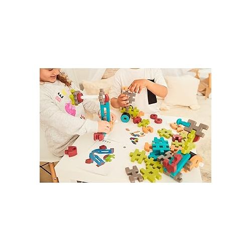  edxeducation Fun Blocks Activity Set - Building Toys for Kids - 83 Pieces - 19 Shapes - Kids Building Toy - 16 Activity Cards