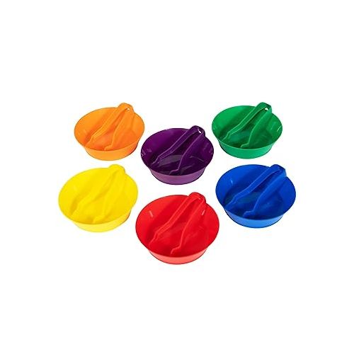  edxeducation Sorting Bowls & Tweezers - Set of 12 - 18m+ - 6 Colors - Counting and Sorting Toy for Toddlers - Early Math and Fine Motor Skills