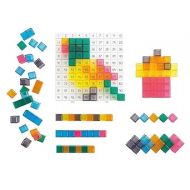 edxeducation Pattern Activity Set - STEAM Toy for Ages 5+ - Number Board - 150 Color Cubes - 16 Activities - Creative Designs, Numbers, Counting