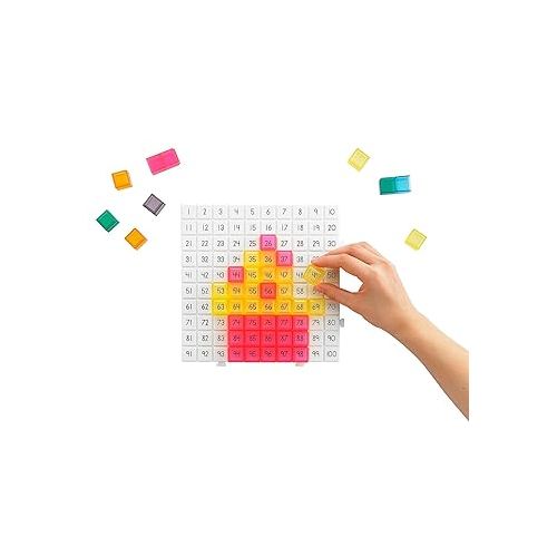  edxeducation Pattern Activity Set - STEAM Toy for Ages 5+ - Number Board - 150 Color Cubes - 16 Activities - Creative Designs, Numbers, Counting