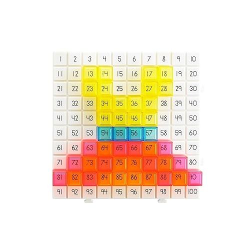  edxeducation Pattern Activity Set - STEAM Toy for Ages 5+ - Number Board - 150 Color Cubes - 16 Activities - Creative Designs, Numbers, Counting