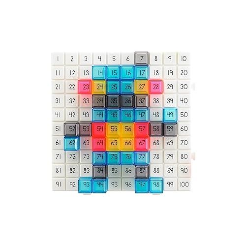  edxeducation Pattern Activity Set - STEAM Toy for Ages 5+ - Number Board - 150 Color Cubes - 16 Activities - Creative Designs, Numbers, Counting