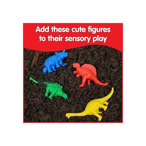  Edx Education Dinosaur Counters - Mini Jar Set of 32 - Learn Counting, Colors, Sorting and Sequencing - Math Manipulative for Kids