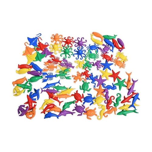  Edx Education Aquatic Counters - Set of 84 - Early Math Manipulative for Kids - Teach Beginner Addition and Subtraction - Build Counting, Sorting and Language Skills, Multi