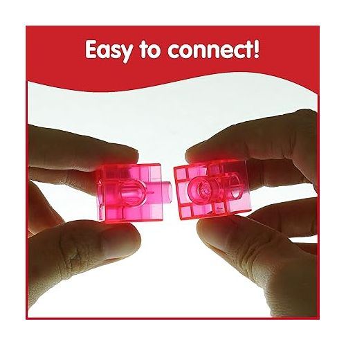  edxeducation Translucent Linking Cubes - Construction Toy for Early Math - Set of 100 - 0.8 Inch - Light Table Toy - Elementary + Preschool Learning
