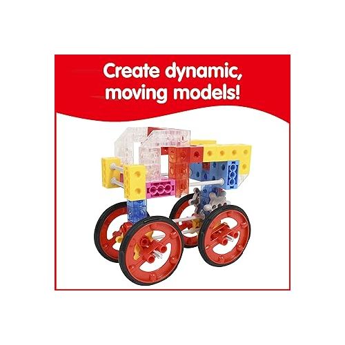  edxeducation My Gears Junior Set - 117 Pieces - 13 Activities - Gears Toys for Kids - Build Rotating, Moving Models - Building Toys for Kids Ages 4-8