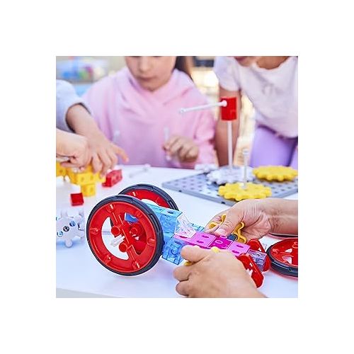  edxeducation My Gears Junior Set - 117 Pieces - 13 Activities - Gears Toys for Kids - Build Rotating, Moving Models - Building Toys for Kids Ages 4-8