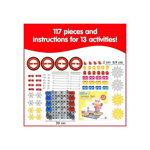  edxeducation My Gears Junior Set - 117 Pieces - 13 Activities - Gears Toys for Kids - Build Rotating, Moving Models - Building Toys for Kids Ages 4-8