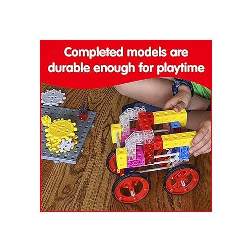  edxeducation My Gears Junior Set - 117 Pieces - 13 Activities - Gears Toys for Kids - Build Rotating, Moving Models - Building Toys for Kids Ages 4-8