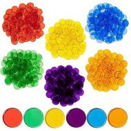 edxeducation Transparent Counters - Set of 500 - Bulk Colored Counters for Kids Math - 6 Colors - 3/4 in - Counting, Sorting, Light Panels, Bingo