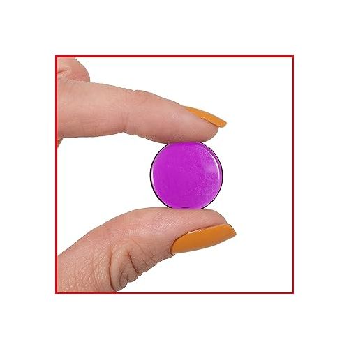  edxeducation Transparent Counters - Set of 500 - Bulk Colored Counters for Kids Math - 6 Colors - 3/4 in - Counting, Sorting, Light Panels, Bingo