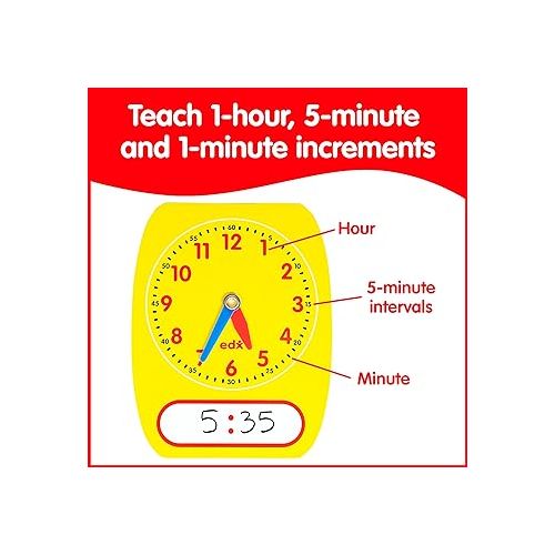  Learning ADVANTAGE-25615 edx Education Write-On/Wipe-Off Clock Dials - Set of 5