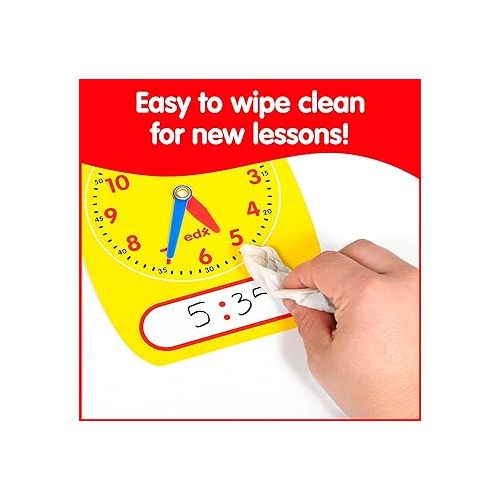  Learning ADVANTAGE-25615 edx Education Write-On/Wipe-Off Clock Dials - Set of 5